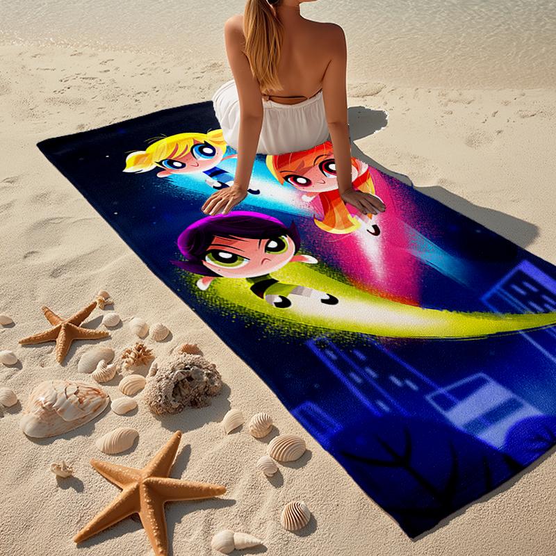 Powerpuff Fashion Beach Towel: Ideal for Summer Adventures Soft, absorbent and quick drying suitable for swimming and bathing