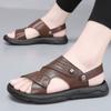 Fashion Sandals 2024 Summer Genuine Leather Sandals for Men Leisure Beach Sandals Male Summer Shoes Lightweight Outdoor Casual Sandals