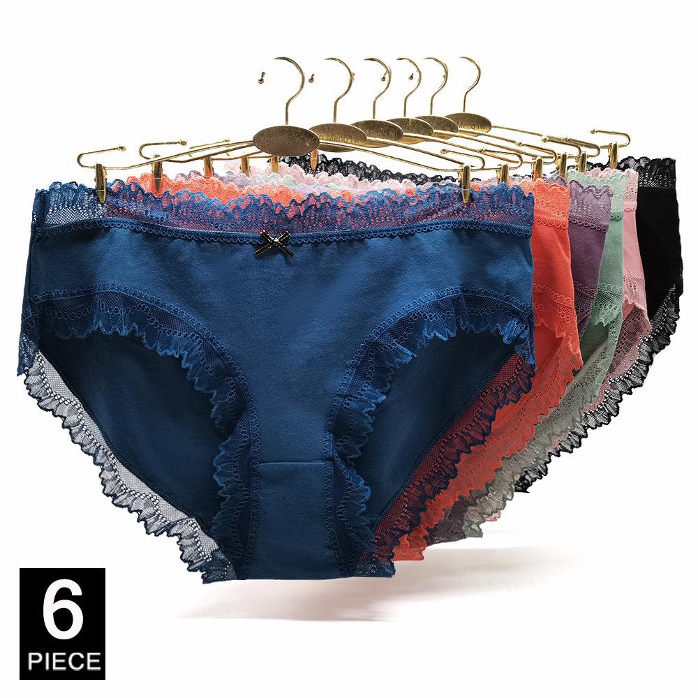 Cotton Panties Plus Size Underwear Women Briefs Woman Knickers Lady Lingerie Girl Intimate High Waist Large Size 6 Pcs/lot