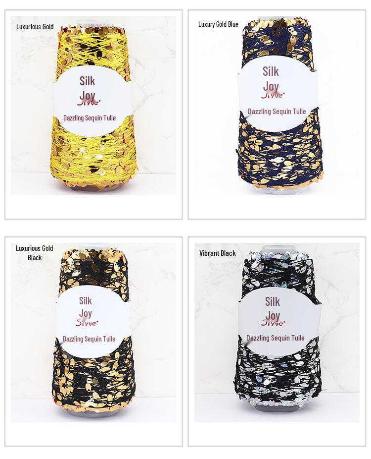 Siyue Silk Color Point Yarn: Dazzling Sequin Wool with Water Drop Sequins for DIY Hand Knitting