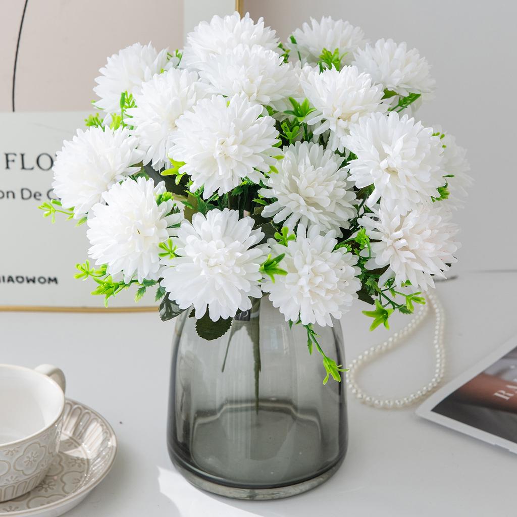 Artificial Flowers Silk Ball Chrysanthemum Home Room Wedding Wreath Bridal Bouquets Decor Valentine Outdoor Yard Garden DIY Gift