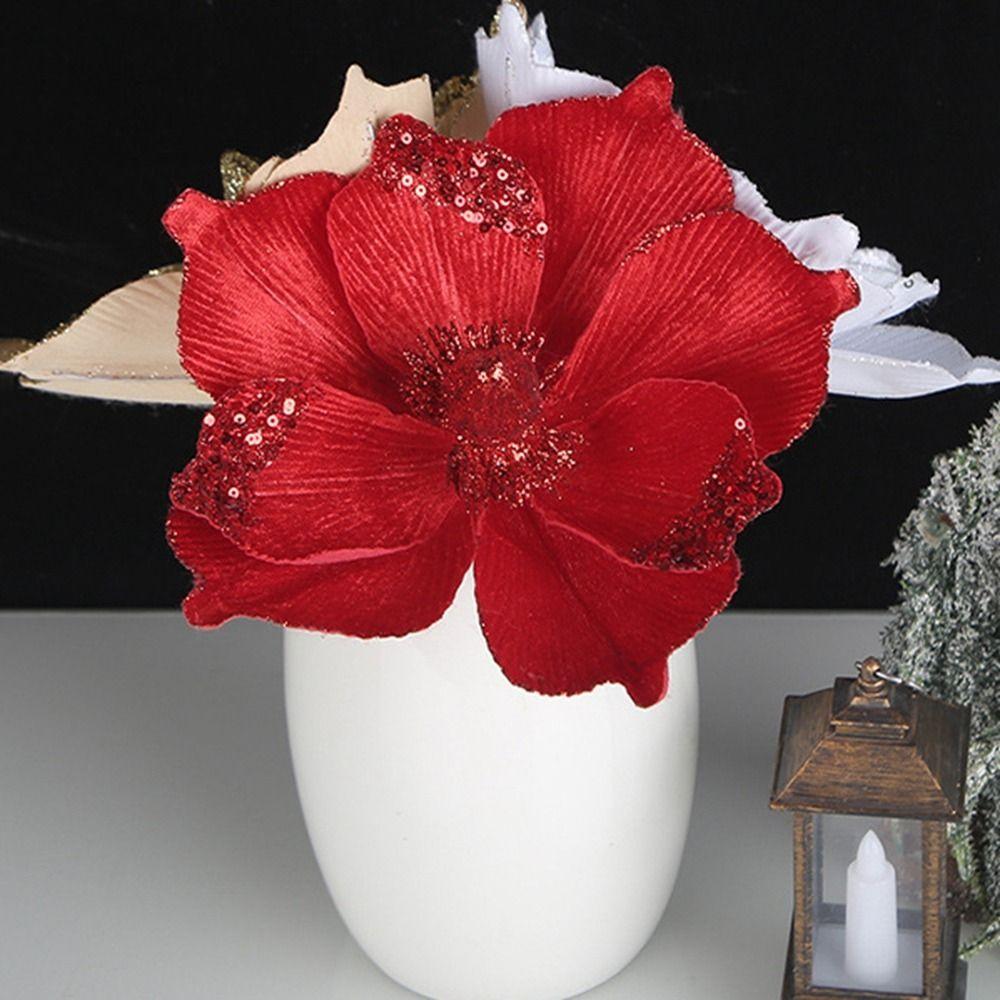 2 Pcs Hanging Simulated Flowers Flower Fake Flower Ornaments  Christmas Tree Decor