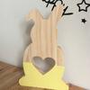 Lovely Hollow Heart Wooden Rabbit Art Craft Children Gift Home Office Decor