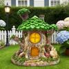 Fairy Tale Forest Resin Tree House Ornament - Mushroom, Rabbit & Micro Landscape Decoration for Garden & Balcony