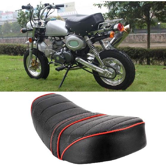 Motorcycle Cushion, Motorcycle Retro Leather Seat Saddle Cushion Fit for Z50 Z50J Z50R G50F Monkey, Black