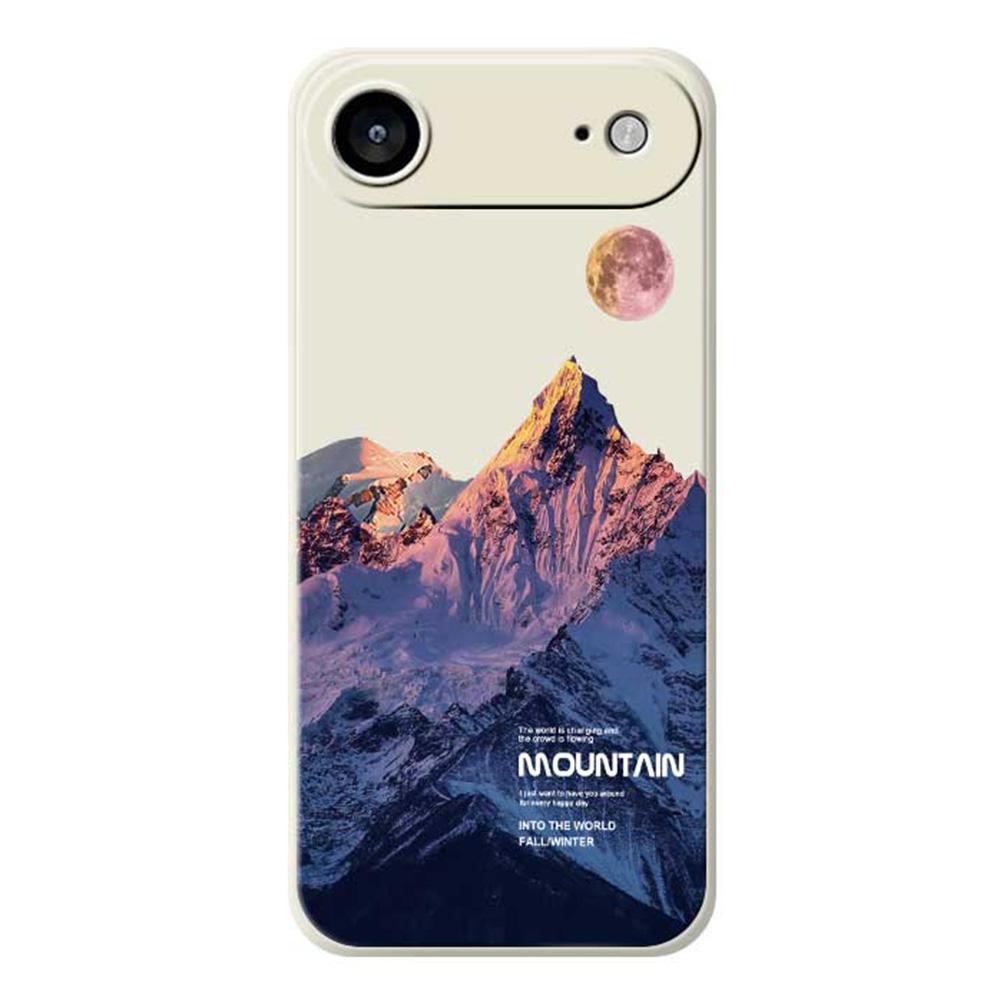 For iPhone 17 Air Case Blue Snow Mountain Pattern Printing Straight Edge TPU Phone Back Cover