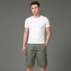 Men'S Plus Size Casual Shorts Summer Pure Cotton Cargo Shorts Multi-Pocket Loose Breathable Knee-Length Beach Shorts