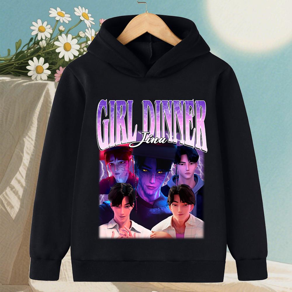 

Осень K-Pop Охотник на демонов Мультяшный принт Мальчик Девочка Модный Повседневный Свитшот с капюшоном Детский Топ с длинным рукавом Детские Пуловеры Харадзюку 150