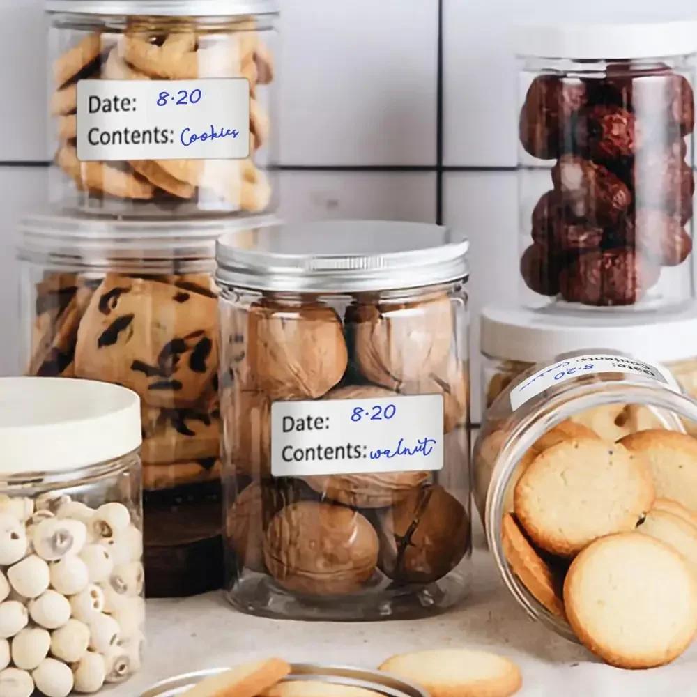 Date Content Material Food Storage Stickers Refrigerator Freezer DIY Blank Mark Pantry Seal Labels for Container Bottle Box
