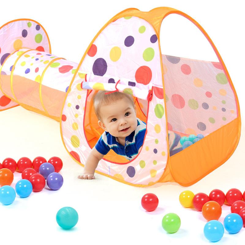 Children'S Tent Indoor And Outdoor Foldable Climbing Game House 3-In-1 Storage Ocean Ball Pool Tunnel Tent Toys