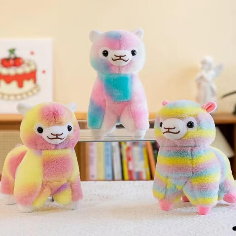 1Pcs Standing Posture Stuffed Animal Sheep Doll 28Cm Colorful Alpaca Plush Toy Sleeping Companion For Kids