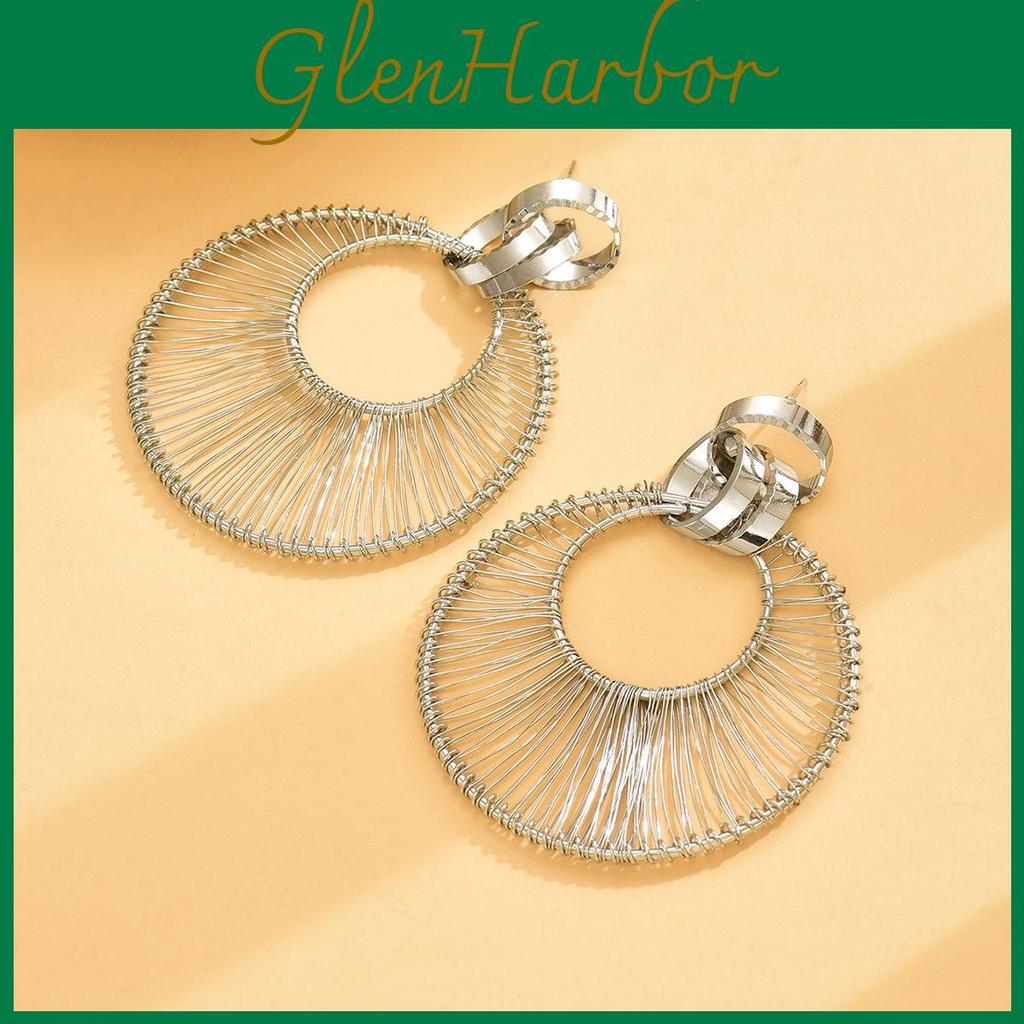 Geometric Alloy Hoop Earrings For Women With Minimalist Design Perfect For Fall