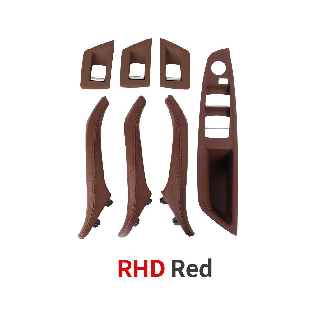 

Левая и правая сторона автомобиля водителя, внутренние кожаные дверные ручки, 7 шт., полный комплект для BMW5 серии F10 F11 RHD Red