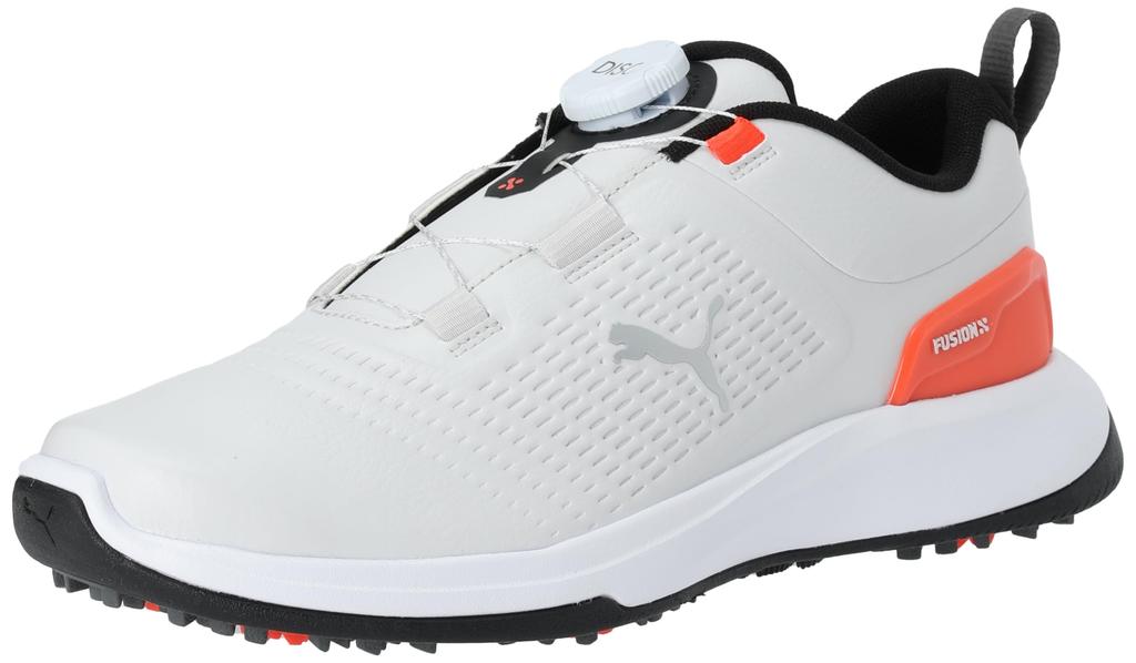Spikeless Golf Shoes Grip Fusion Flex GOLF Feather Blast Cm [PUMA] Disc/379211 Men's Gray/Red 27.5