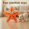 Sternförmiger TPR Hundekauspielzeugball Bissfester Haustierspielzeug mit Beißtextur & Quietscher Interaktiver Zahnsteinentfernungs-Hundespielzeug für kleine mittlere Rassen