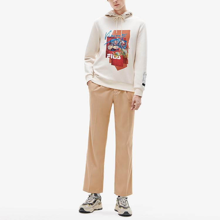 Fila X Van Gogh Museum Kollaboration Fa Fan Serie Bedruckter Sportstrick Pullover Hoodie Herren Hoodies Laktose F11M218210F-BG