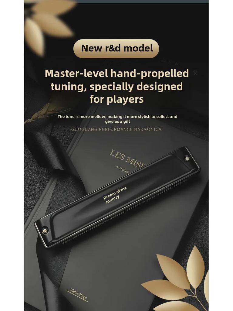 Guozhimeng Performance-Mundharmonika – 24/28 Löcher, Tonarten C/F/A/D/B, polyphones Modell