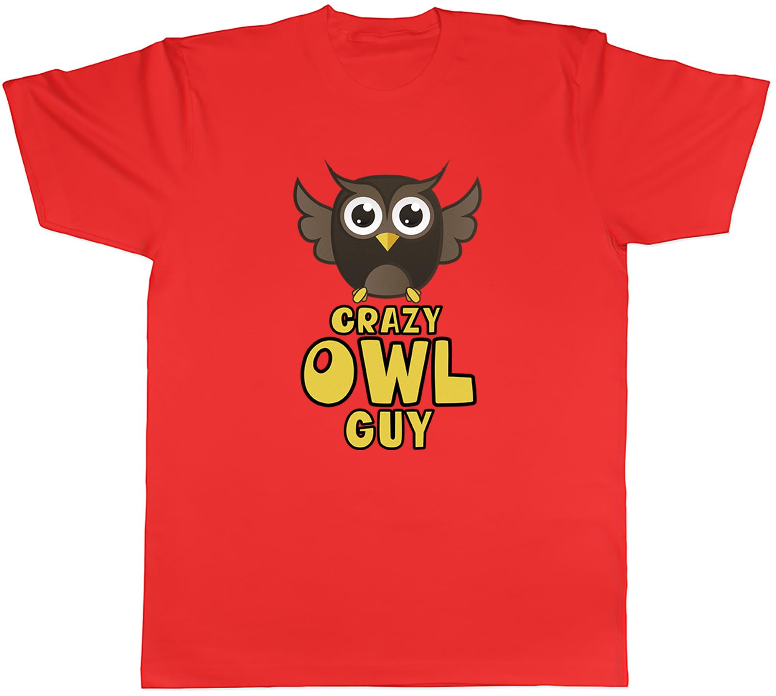 Crazy Owl Guy Unisexs TShirt Funny Night Bird Unisex Tee Gift S