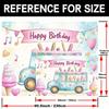 Pastel Blue Ice Cream Van Tapestry for Birthday Celebration