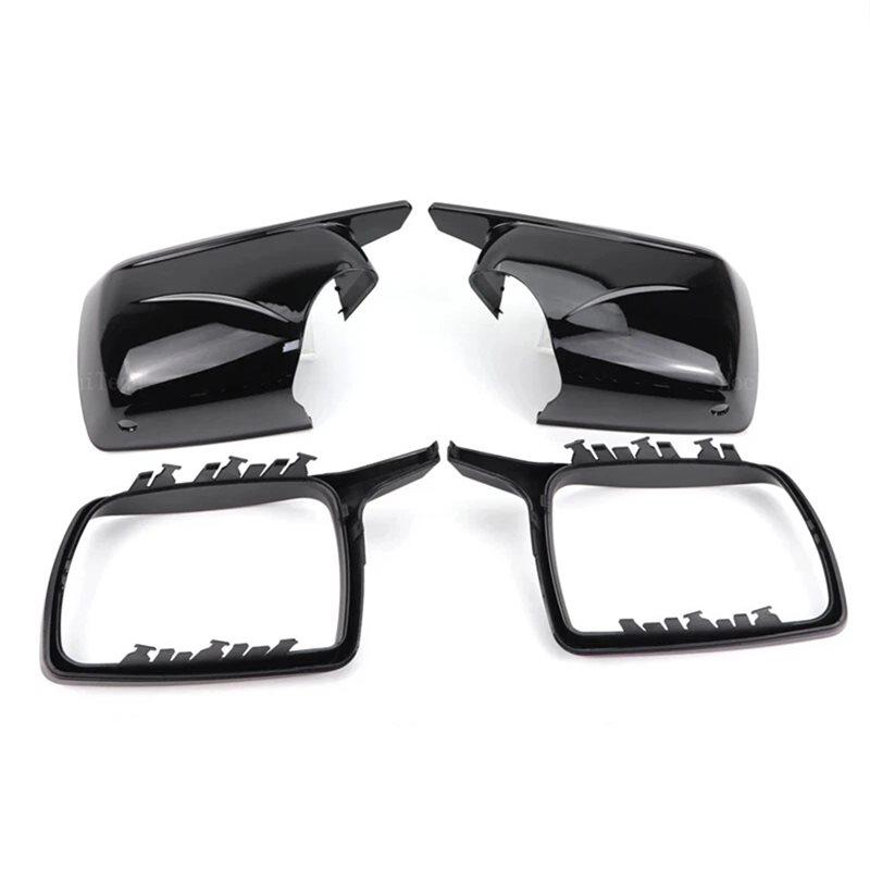 New M-Look Mirror Covers Glossy Black Rearview Side Mirror Cover Caps For BMW X5 E53 1999-2006 Glossy Black