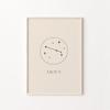Minimalistyczny Art Print Astrologiczny Kremowy Beżowy i Czarny Znak Zodiaku Wystrój Ścian Domu Znak Gwiazdy Neutralny Plakat na Płótnie
