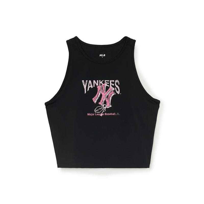 MLB New York Yankees Sun Protection Cool Feel Padded Slim Fit Tank Top Women Tops Black 3FTKA0153-50BKS