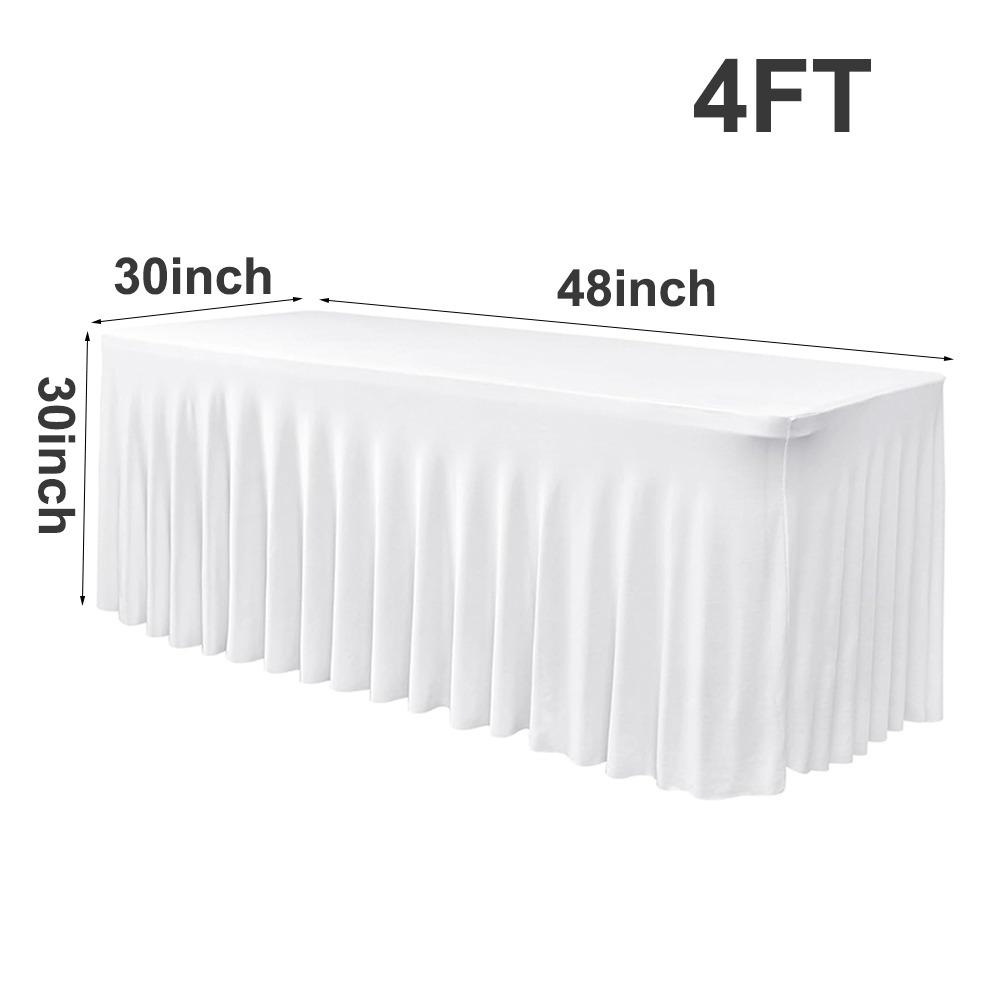 

Elastic Table Skirt 4/6FT Table Cover New Stretch Tablecloth Party Banquet White 4FT зелений