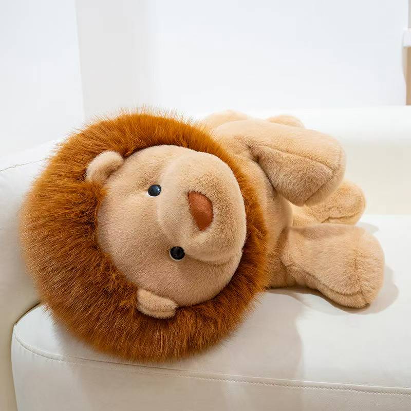Ultima Bambola Leone Seduta e Sdraiata Kawaii Peluche Bambola Fatta a Mano Cartone Animato Anime Cuscino Carino Regalo di Compleanno per Bambini Bambola