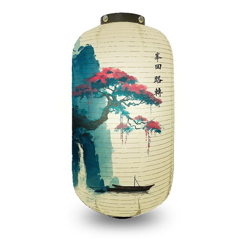 Chinese Pine Tree Scenery Pattern Lantern Outdoor Traditional Cylinder Lantern Wedding New Year Festival Decoration Lantern