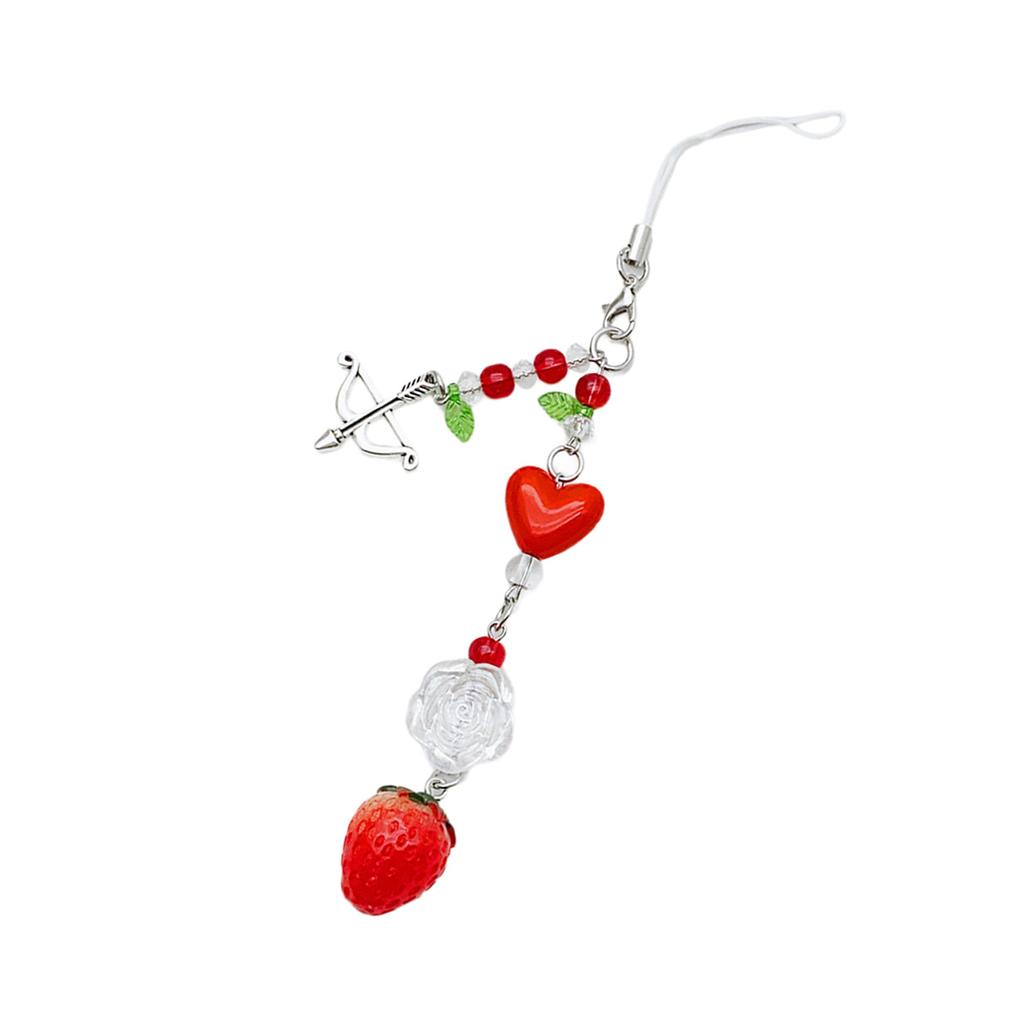 Sweet Tomato Strawberry Phone Charm Straps Car Key Hangings Pendants Fashion Bag Decoration Lanyard Purse Accessories