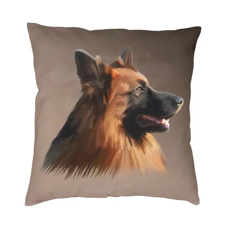 German Shepherd Modern Throw Pillow Covers Home Decor Shepherd In The Snow Cushions for Sofa Double Sided Print Chair Cushion