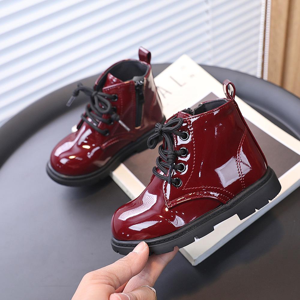 2025 New Spring/Autumn Children’s PU Leather Martin Boots for Boys and Girls