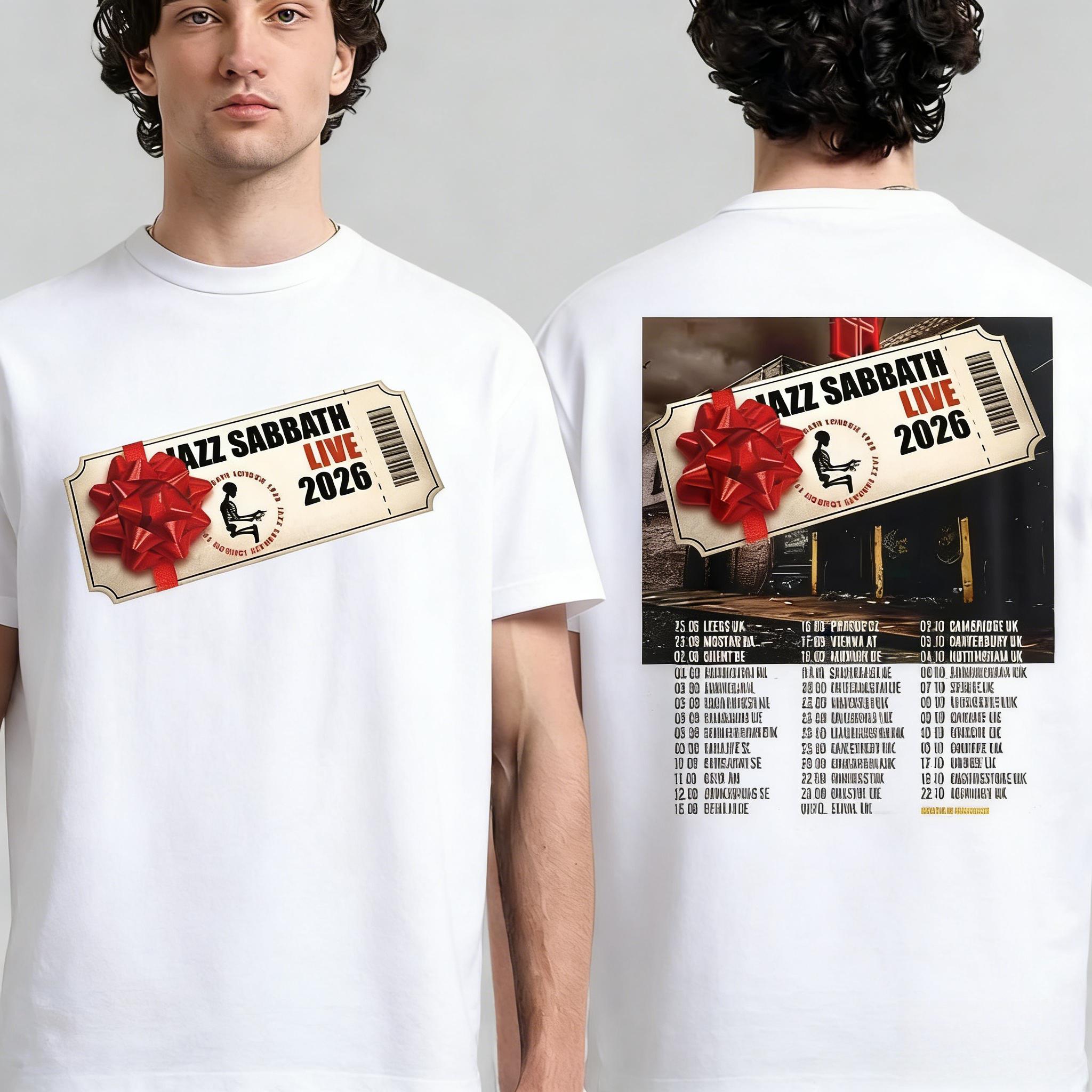 Jazz Sabbath 2026 UK Europe Tour TShirt Jazz Metal Crossover 1960s Style 100 Cotton Unisex Classic Covers Graphic Tee S