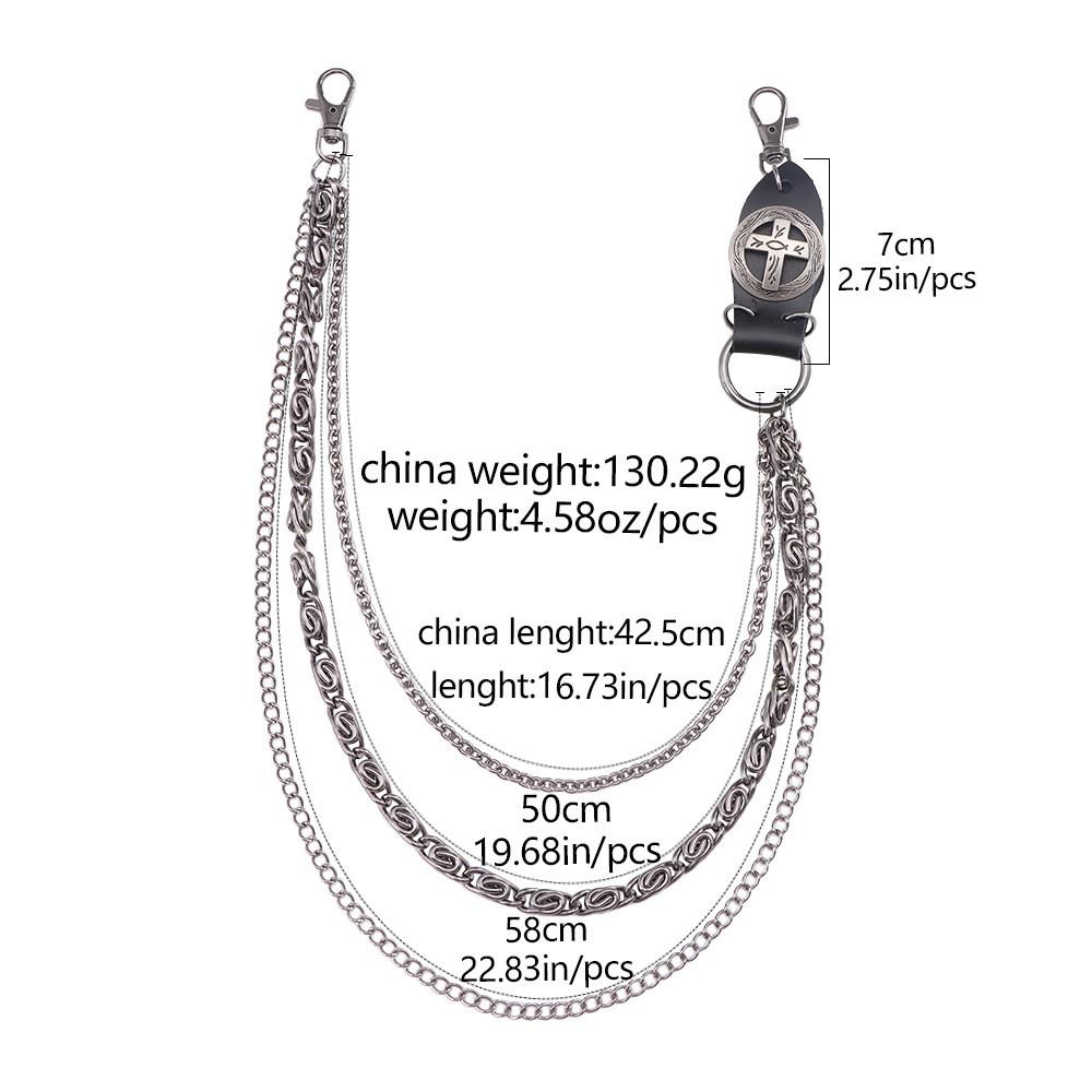 Catena per Cintura Punk Metal per Uomo Donna Retro Hip Hop Accessorio Vita Gioiello Metallico Resistente