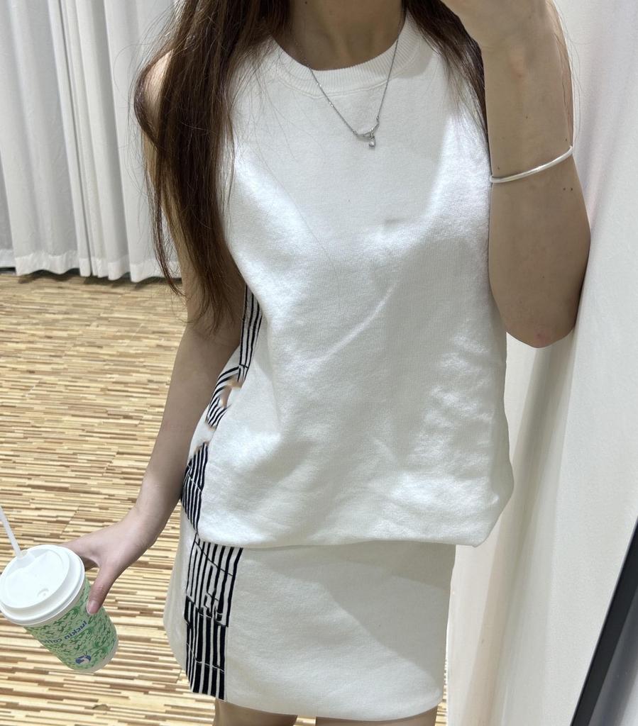 High-End Women's Fashion: D Family Casual Versatile Vest and Half Skirt Set