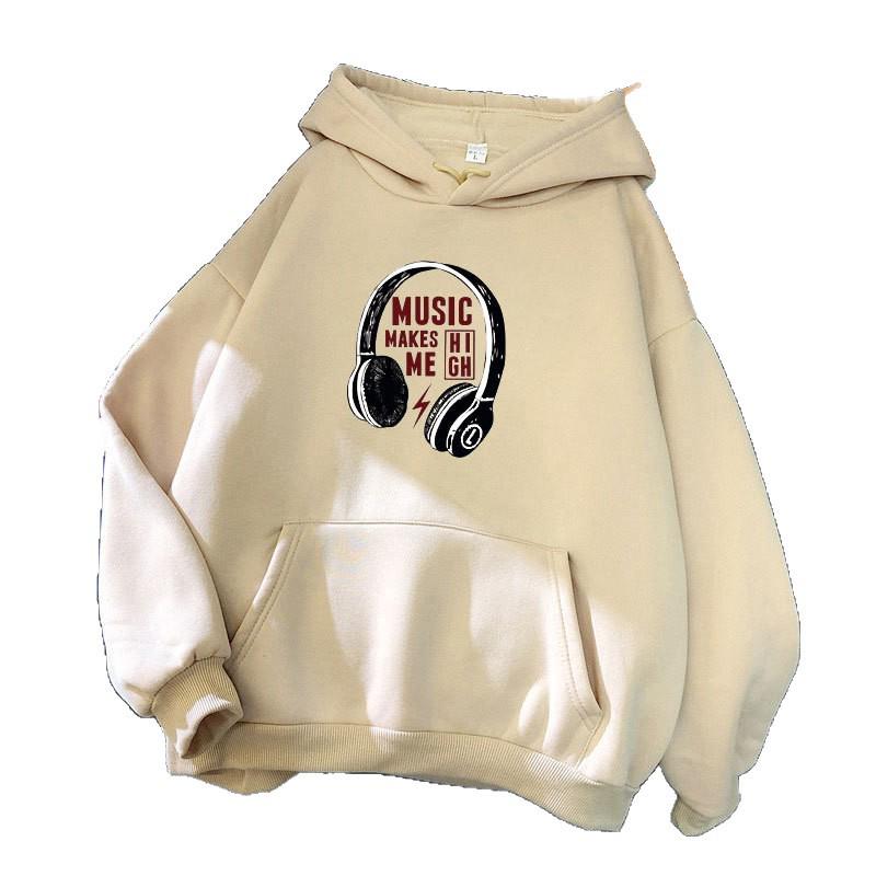 Women's American Style Hooded Sweatshirt - Casual Spring/Autumn, Plus Velvet, Long Sleeve, Loose Fit.