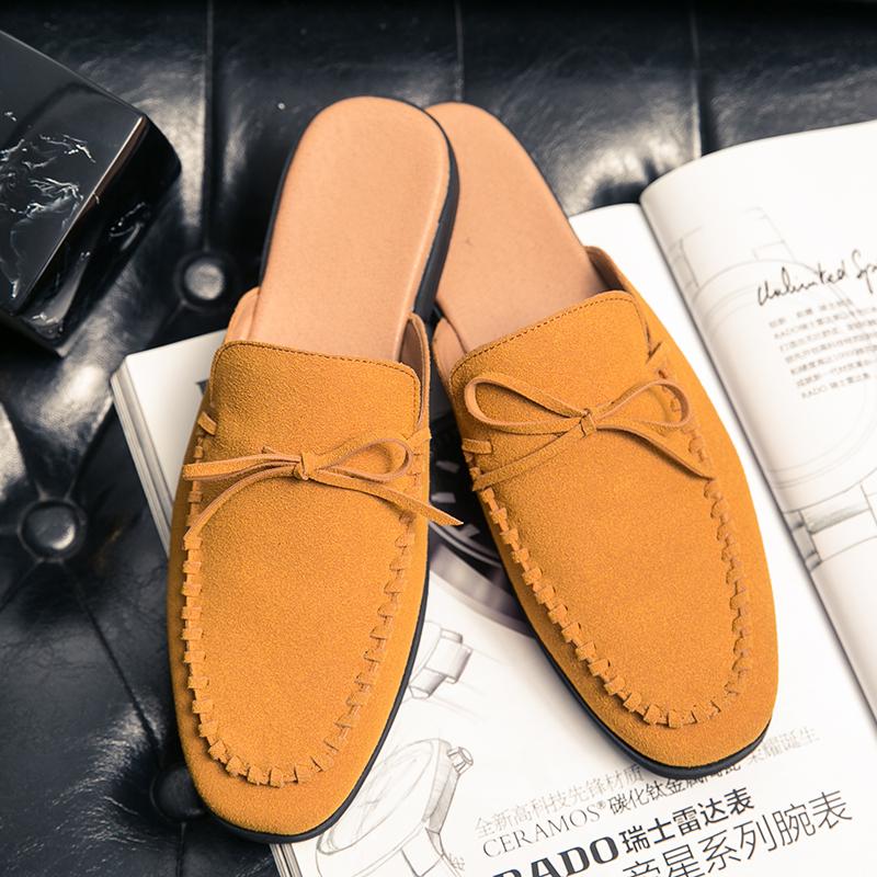 

Нові повсякденні туфлі на пряжці для чоловіків, вуличні, протиковзкі, напівчеревики, лофери, шкіряні, полотняні, шльопанці, дихаючі, без шнурівки, мюлі, модні сандалі 37