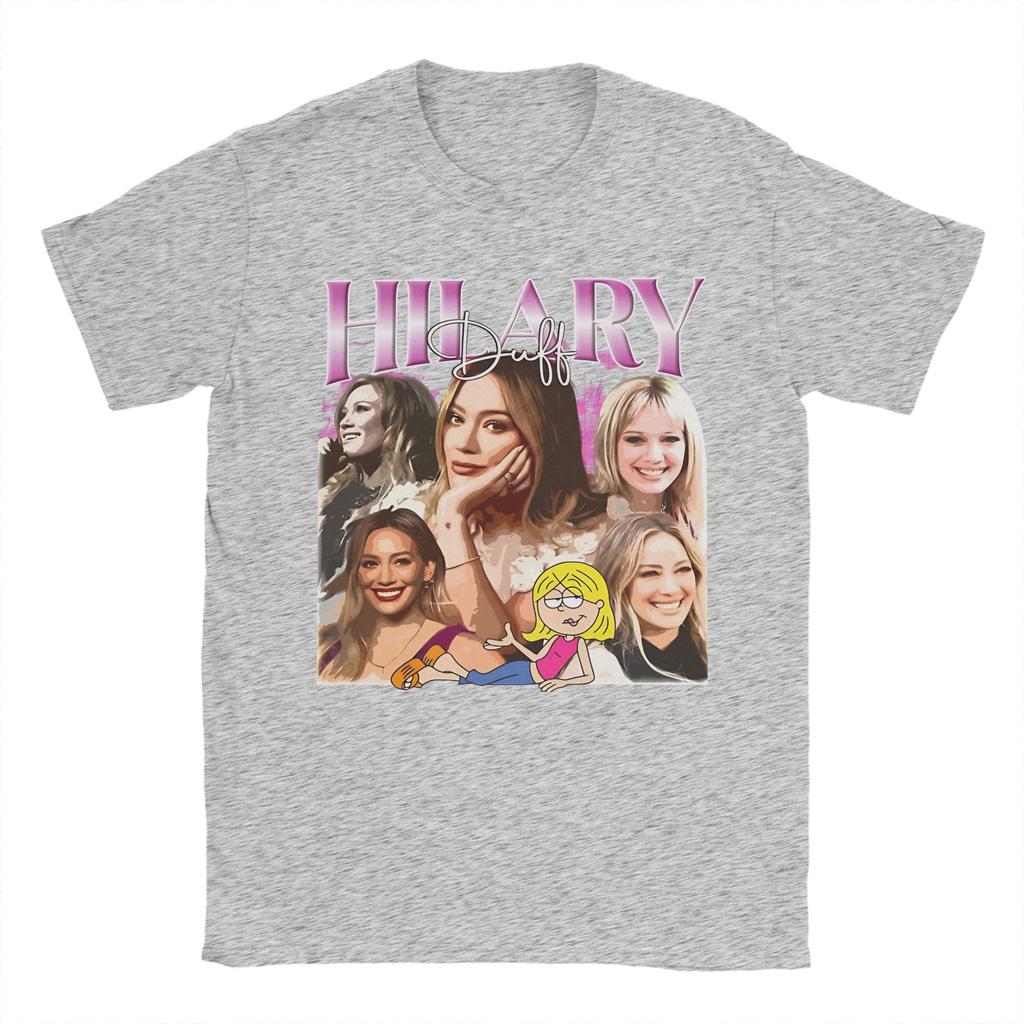 Unisex Vintage Hilary Duff Musician 2026 Tour T Shirts 100 Cotton Tops Fashion Short Sleeve Crew Neck Tees Summer TShirts