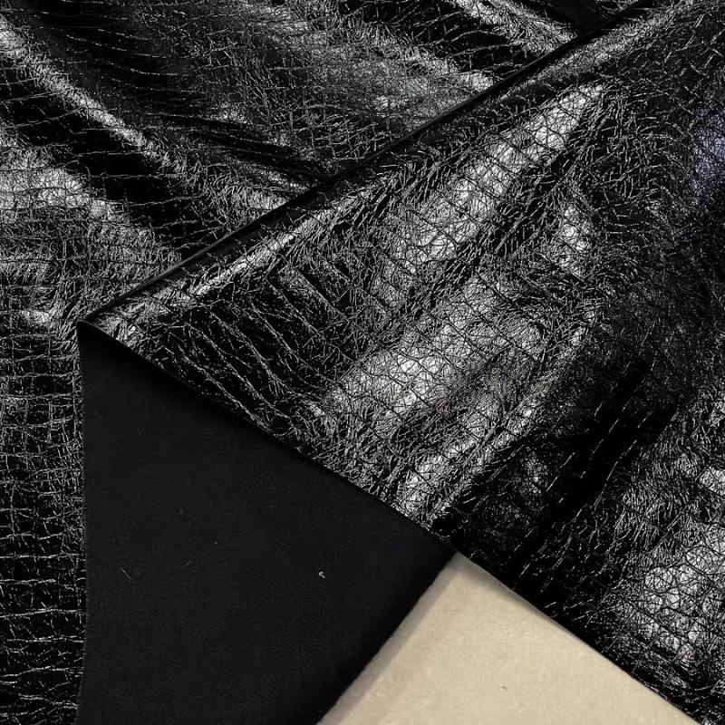 Micro-elastic Coated Python Patterned Fabric Pants Skirt Designer Clothing Fabrics Wholesale Cloth for Diy Sewing Material