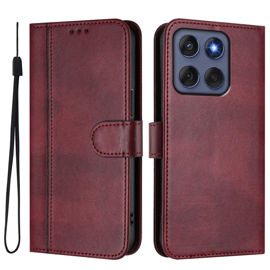 For Motorola Edge 60 5G/60 Fusion 5G Cases Wallet Stand Retro Texture Leather Phone Cover with Lanyard