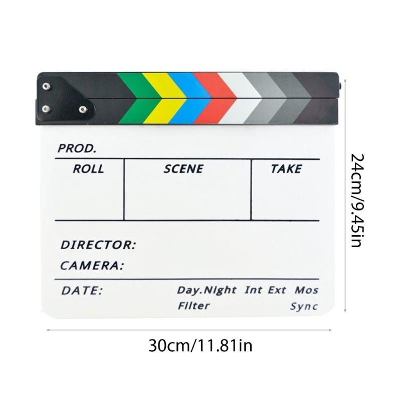 Acrylic Production Slates with Color Clapper Sticks with Dry Erases Markers for Movie Filming Video Recording Accessories