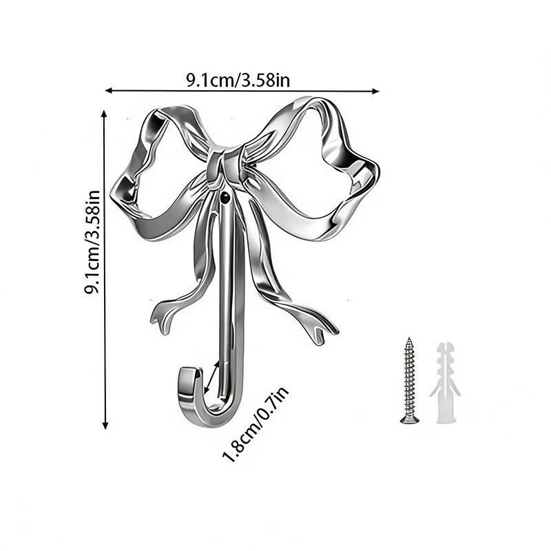 1 Set Solid Towel Holder Luxury Bowknot Wall Hook Rack For Bathroom Bedroom Living Room Kitchen Elegant Home Decor Accessory