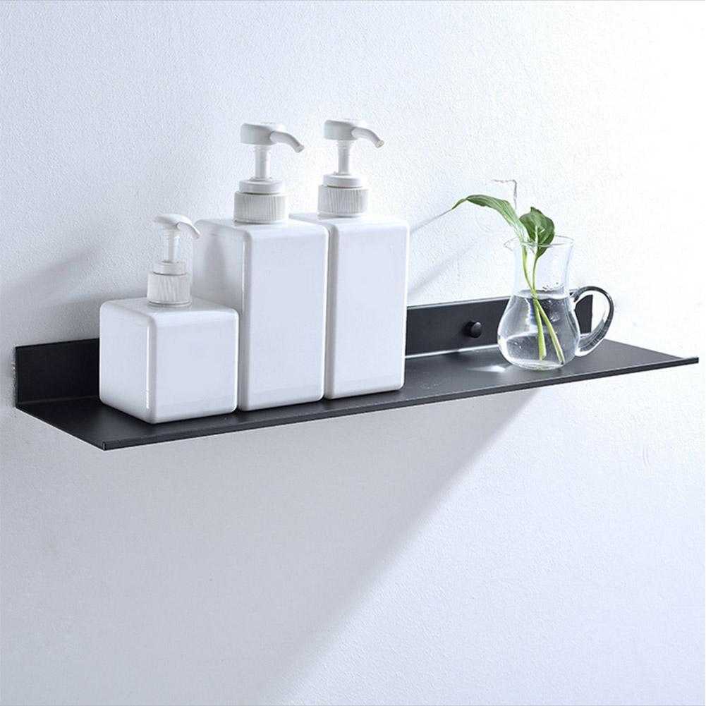 Black Bathroom Single layer Space Aluminum Matte Rack Shelve