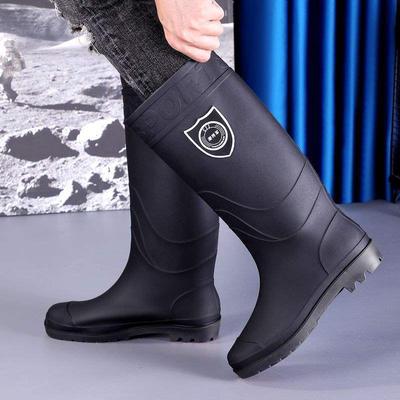 Zapatos de agua extragrandes para hombre de seguro laboral, resistentes al desgaste y cálidos, cocina, pesca, impermeables, de terciopelo, antideslizantes, botas de lluvia engrosadas, zapatos de lluvia r