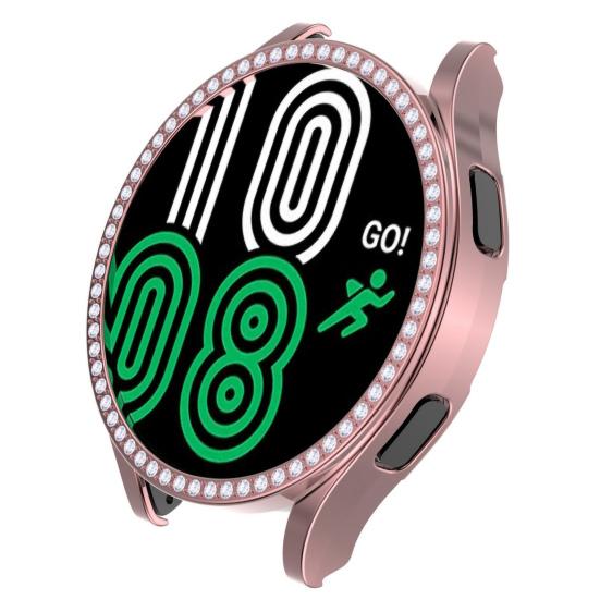 Custodia per orologio con strass, galvanica antiurto, per orologio, paraurti, protezione per lo schermo, per Samsung Galaxy Watch 4