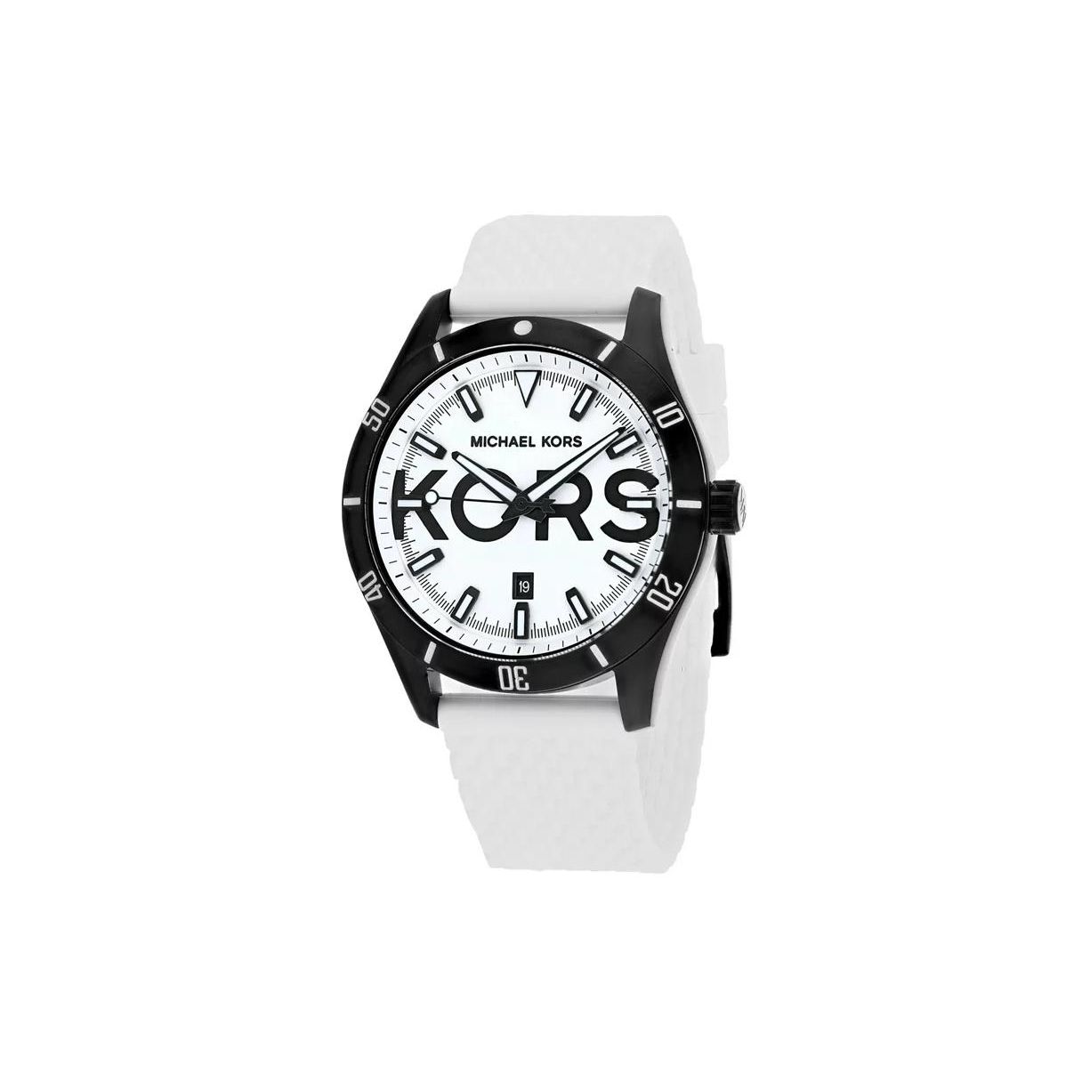 

Michael Kors Quartz Watch Rubber Strap 44Mm White Dial 50M Water Resistant Men watches MK8893 White Dial