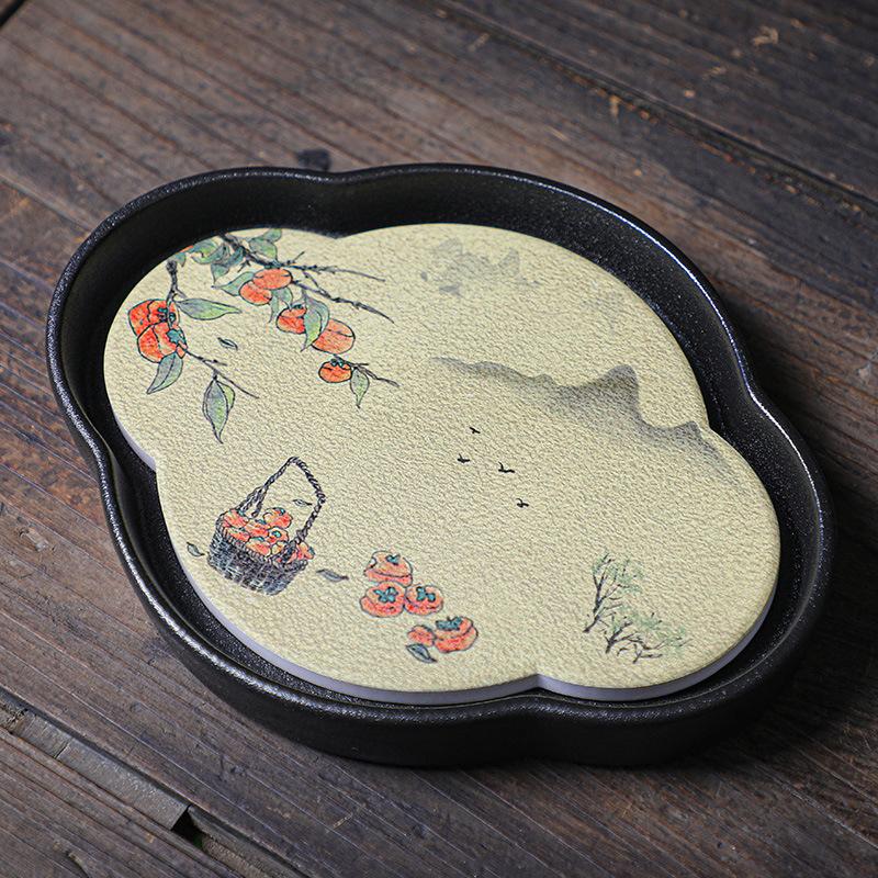 Čínský styl hrubý keramický čajový tácek konvice tácek odvodňovací tácky na vodu čajová souprava podšálek čajový obřad dekorace příslušenství