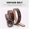 Adjustable Heart Buckle Belt Vintage Faux Leather Waistband  For Dress Jeans Skirt