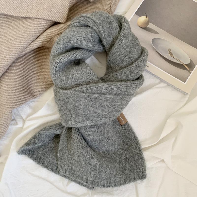 Premium Korean ins soft waxy milk tea color scarf women's winter versatile imitation cashmere fluffy beige small scarf