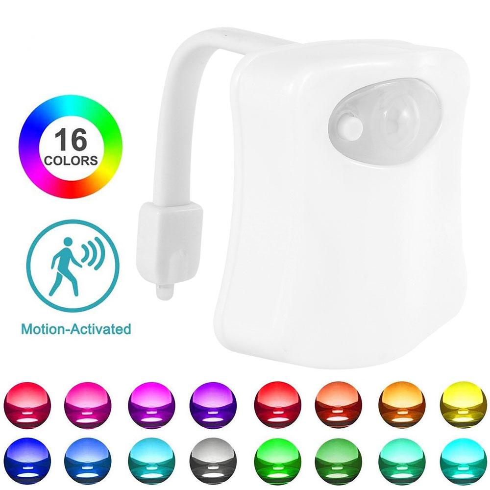 Toilet Night Lights 16-Color Changing Inside Toilet Glow Lamp LED Nightlight Motion Sensor Activated Bathroom Decoration